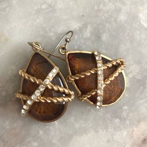 Tortoise Shell with Gold Detail Earrings